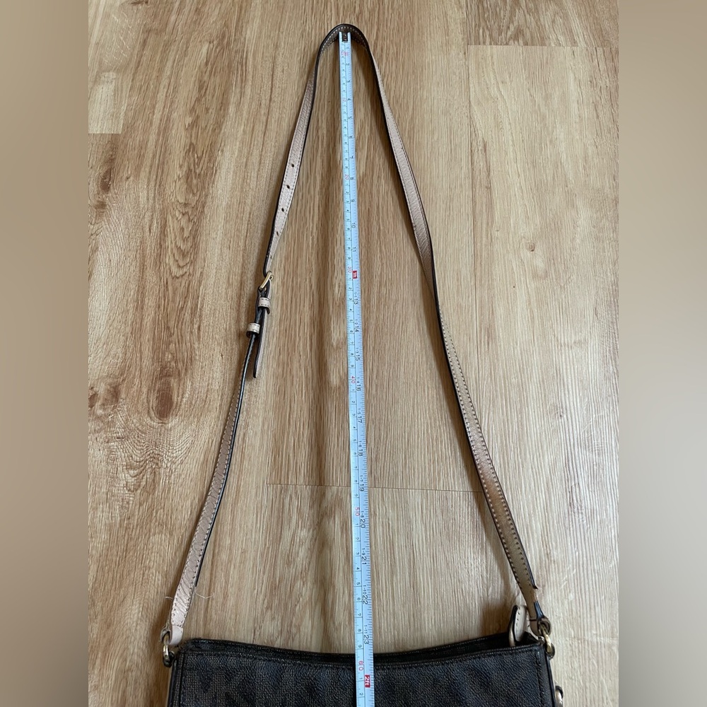 Michael Kors jet set travel large logo messenger bag crossbody brown gold $348 - Picture 10 of 13